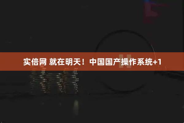 实倍网 就在明天!中国国产操作系统+1